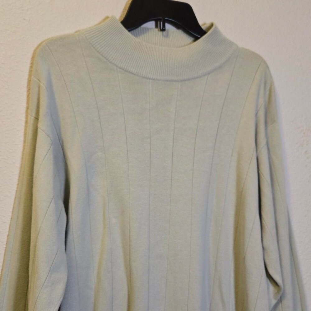 Dressbarn Pale Mint Green Mock Neck Knit Pullover Sweater - Picture 2 of 6